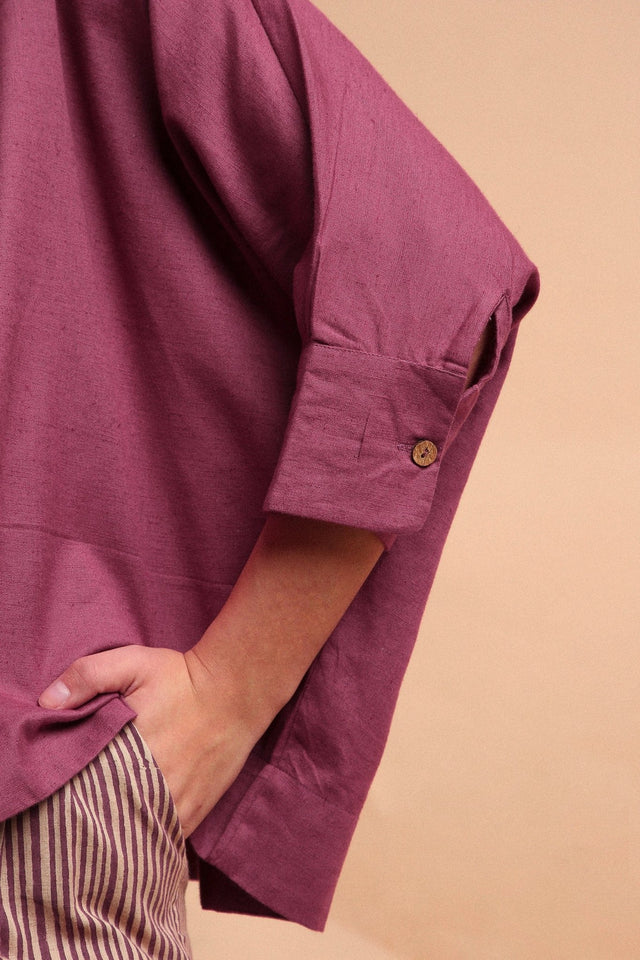 Mauve Oversized Ret Shirt - Shirt - Mizyana