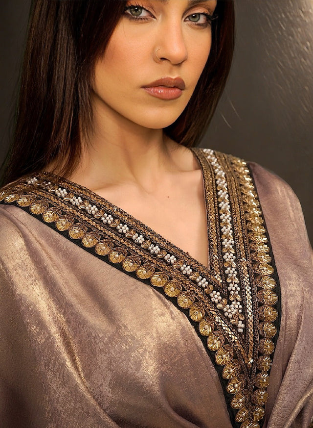 Mauve shimmer kaftan - Kaftan - Mizyana