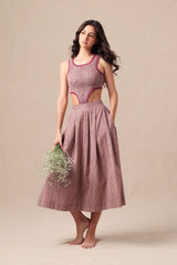 Mauve Striped Bodysuit - Mizyana