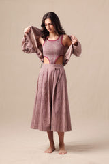 Mauve Striped Crop Jacket - Jacket - Mizyana