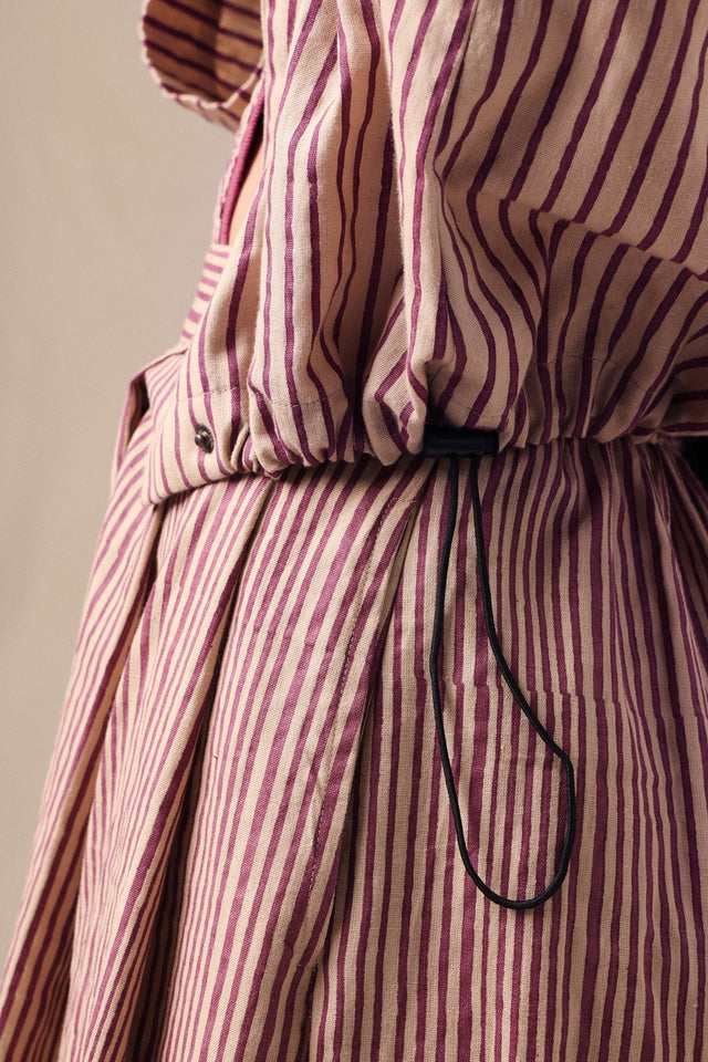 Mauve Striped Crop Jacket - Jacket - Mizyana