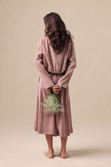 Mauve Striped Crop Jacket - Jacket - Mizyana