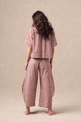 Mauve Striped Ekin Crop Shirt - Shirt - Mizyana