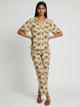 May Beige Cotton Co-ord set - Co-ord Set - Mizyana