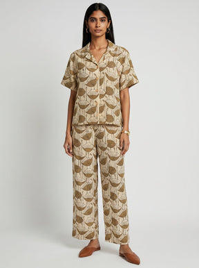 May Beige Cotton Co-ord set - Co-ord Set - Mizyana