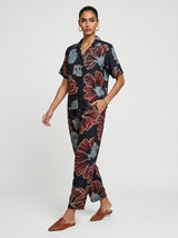 May Black Modal Floral Co-ord set - Co-ord Set - Mizyana