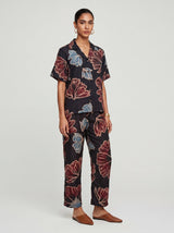 May Black Modal Floral Co-ord set - Co-ord Set - Mizyana