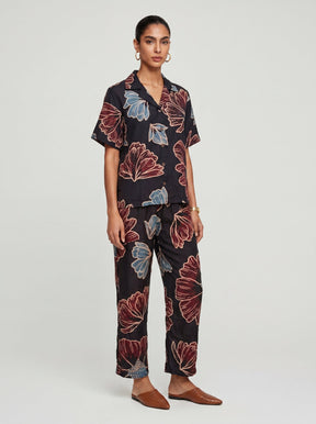 May Black Modal Floral Co-ord set - Co-ord Set - Mizyana