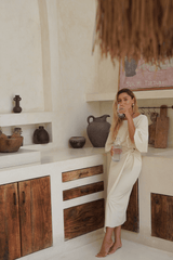 Maya swim set with Salma skirt - Cream - Swim Set - Mizyana