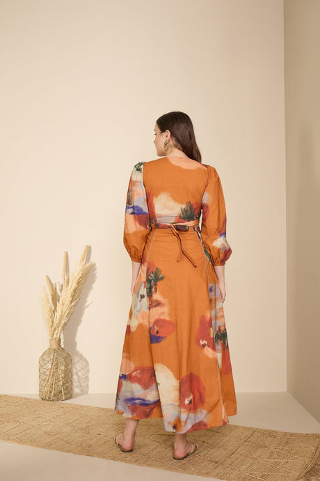 Meadow Dress in Mystic Lagoon Print - Dress - Mizyana