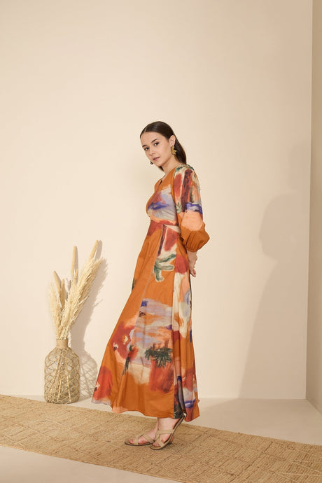 Meadow Dress in Mystic Lagoon Print - Dress - Mizyana