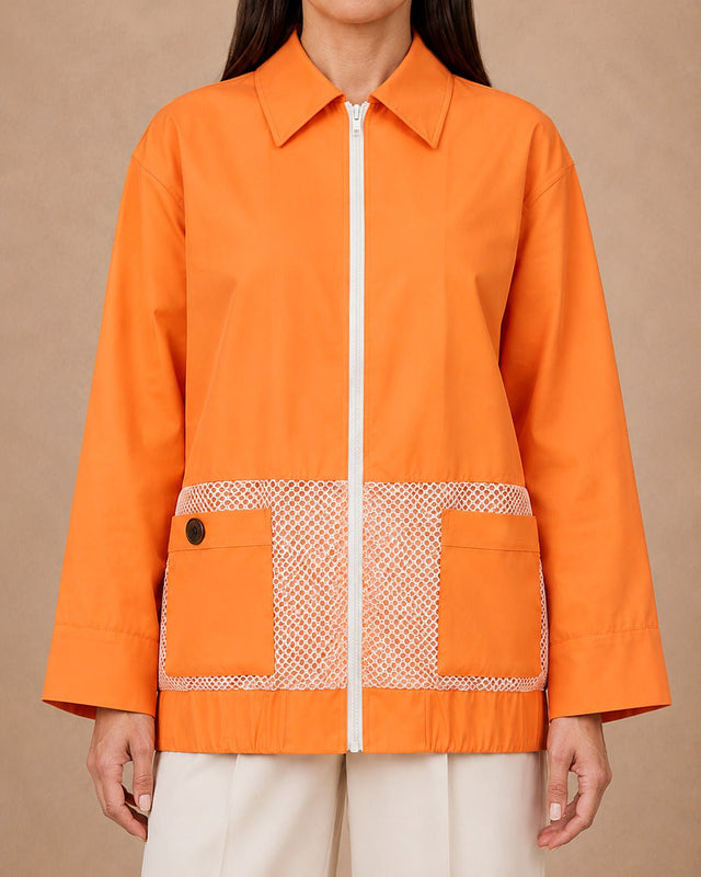 Mesh Pockets Bomber Jacket - Jacket - Mizyana