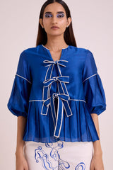 Mikel - Blue Tides Top & Pant Set - Two-Piece Set - Mizyana