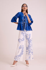 Mikel - Blue Tides Top & Pant Set - Two-Piece Set - Mizyana
