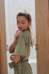 Mona Set with Ana Wrap Skirt - Olive
