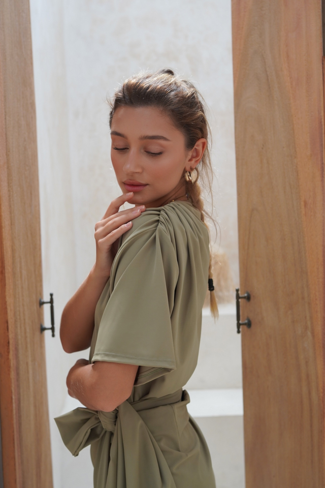 Mona Set with Ana Wrap Skirt - Olive