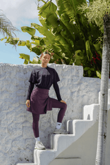 Modest Sport Skirt 18” with Integrated Legging 2.0 - Muted Plum - Leggings - Mizyana