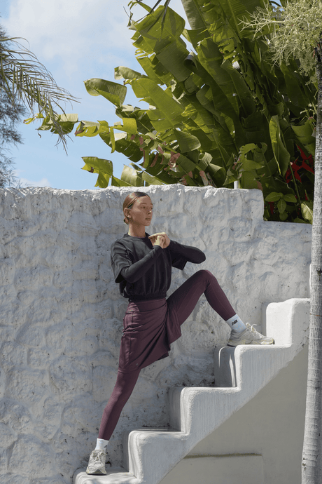 Modest Sport Skirt 18” with Integrated Legging 2.0 - Muted Plum - Leggings - Mizyana