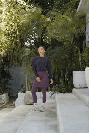 Modest Sport Skirt 18” with Integrated Legging 2.0 - Muted Plum - Leggings - Mizyana