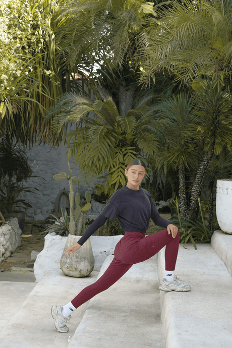Modest Sport Skirt 18” with Integrated Legging 2.0 - Muted Wine - Leggings - Mizyana