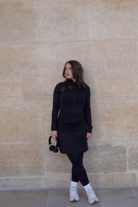 Modest Sport Skirt 18” with Integrated Legging - Black - Leggings - Mizyana
