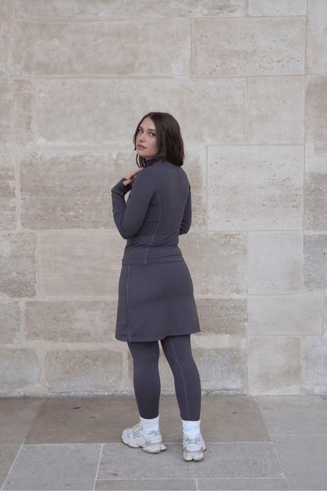 Modest Sport Skirt 18” with Integrated Legging - Charcoal - Sports Leggings - Mizyana