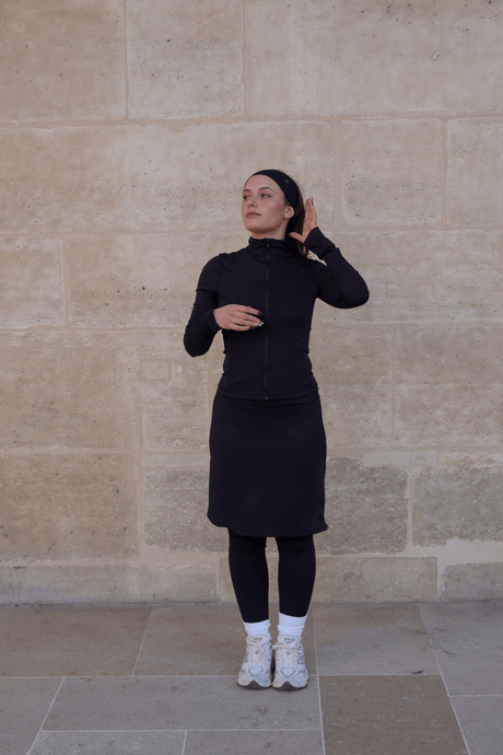Modest Sport Skirt 20” with Integrated Legging - Black - Leggings - Mizyana