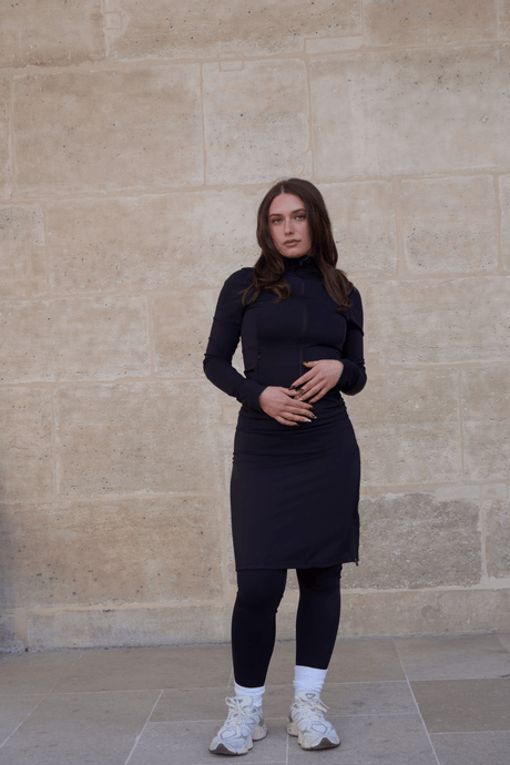 Modest Sport Skirt 20” with Integrated Legging - Black - Leggings - Mizyana