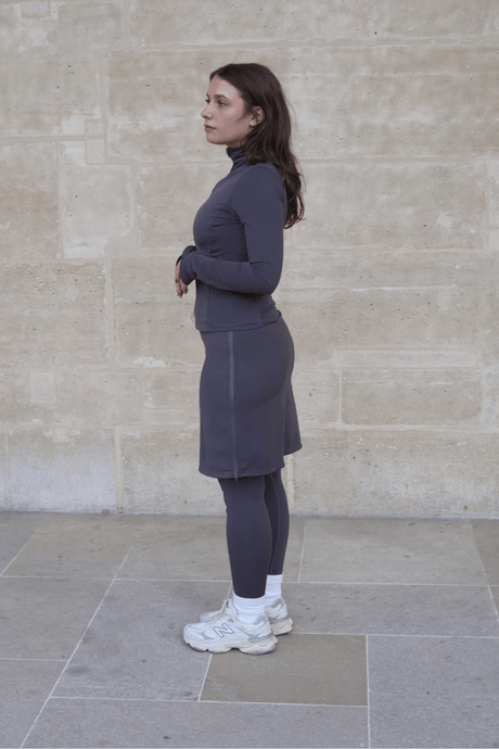 Modest Sport Skirt 20” with Integrated Legging - Charcoal - Sports Leggings - Mizyana