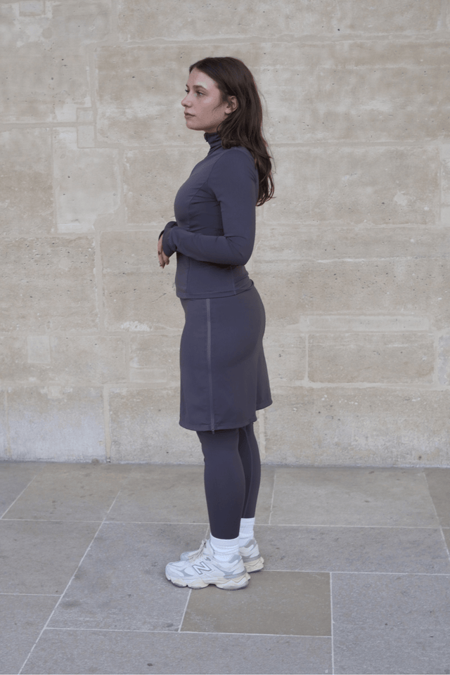 Modest Sport Skirt 20” with Integrated Legging - Charcoal - Sports Leggings - Mizyana