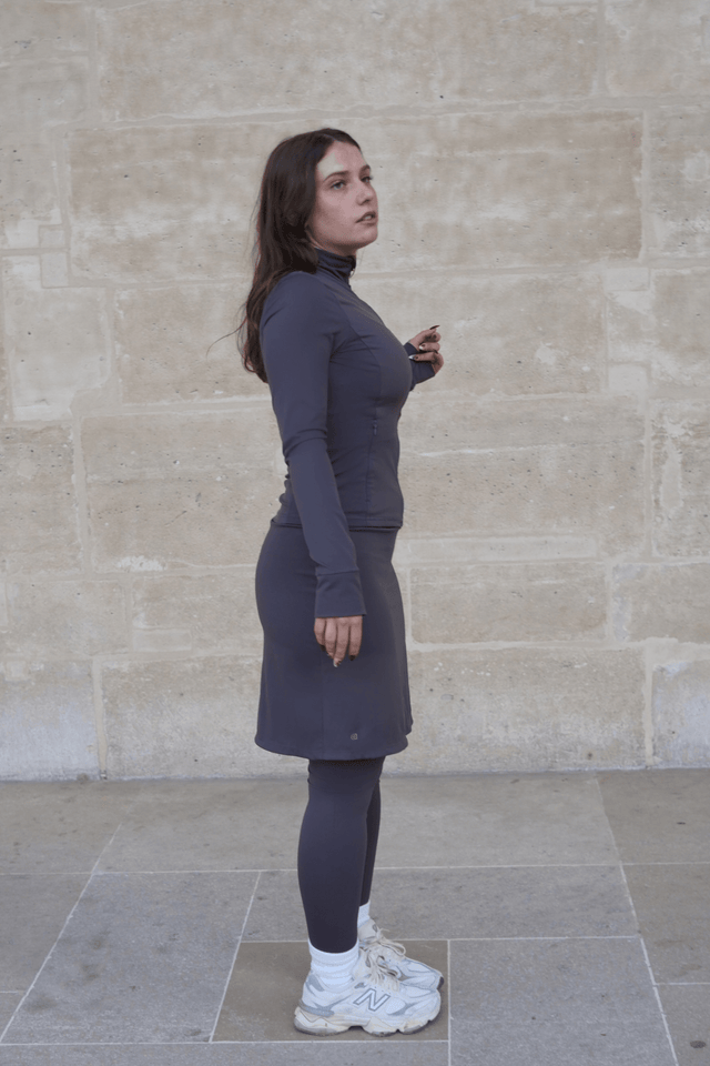 Modest Sport Skirt 20” with Integrated Legging - Charcoal - Sports Leggings - Mizyana