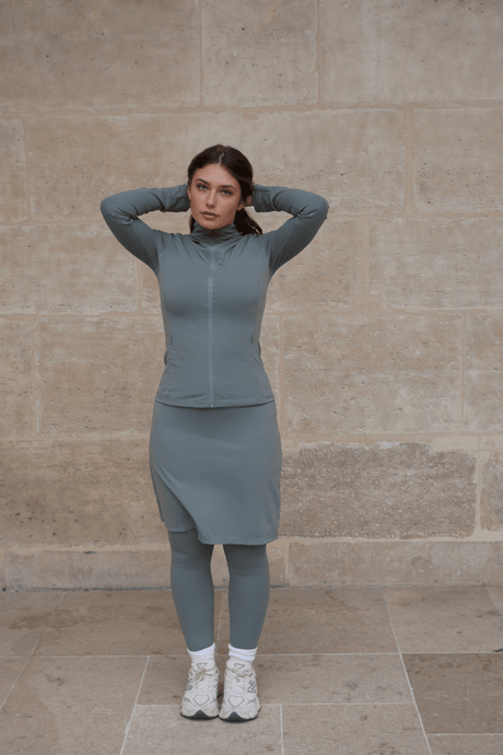 Modest Sport Skirt 20” with Integrated Legging - Sage Green - Sports Leggings - Mizyana