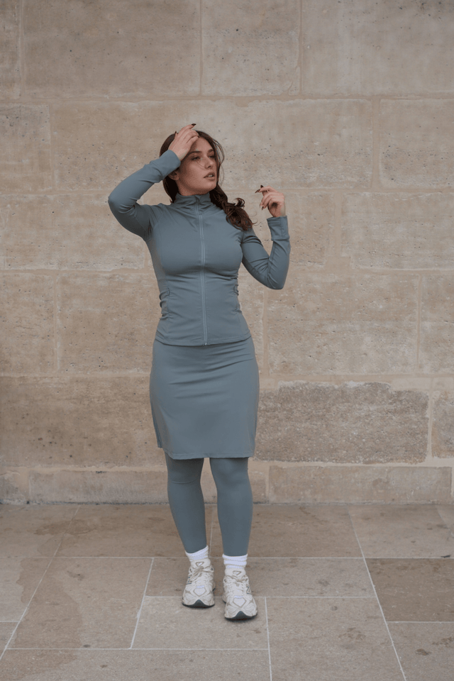 Modest Sport Skirt 20” with Integrated Legging - Sage Green - Sports Leggings - Mizyana
