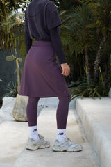Modest Sport Skirt 22.5” with Integrated Legging 2.0 - Muted Plum - Sports Leggings - Mizyana