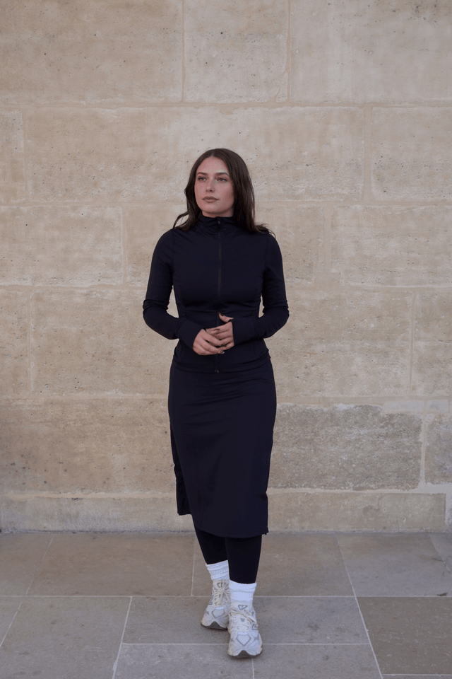 Modest Sport Skirt 27” with Integrated Legging - Black - Sports Leggings - Mizyana