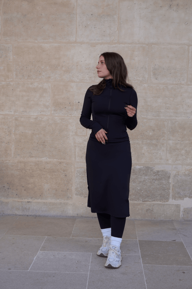 Modest Sport Skirt 27” with Integrated Legging - Black - Sports Leggings - Mizyana