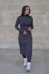 Modest Sport Skirt 27” with Integrated Legging - Charcoal - Sports Leggings - Mizyana