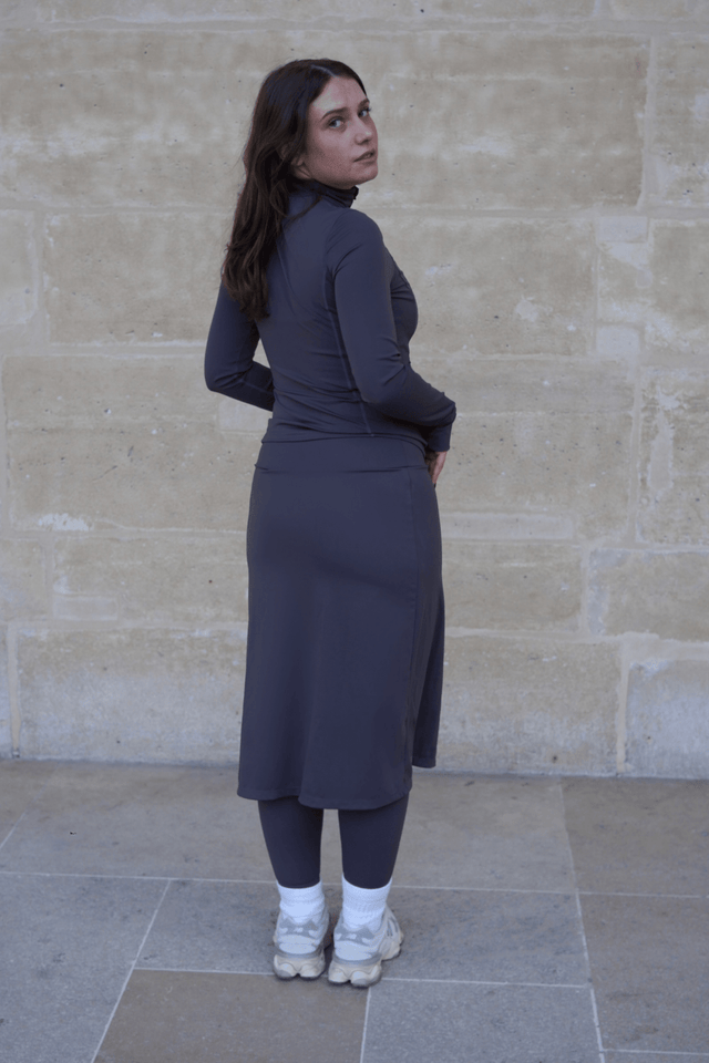 Modest Sport Skirt 27” with Integrated Legging - Charcoal - Sports Leggings - Mizyana