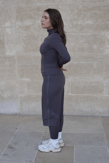 Modest Sport Skirt 27” with Integrated Legging - Charcoal - Sports Leggings - Mizyana