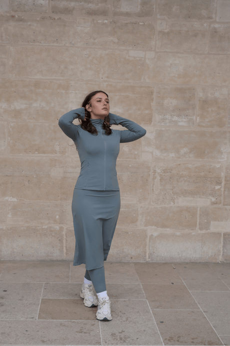 Modest Sport Skirt 27” with Integrated Legging - Sage Green - Leggings - Mizyana