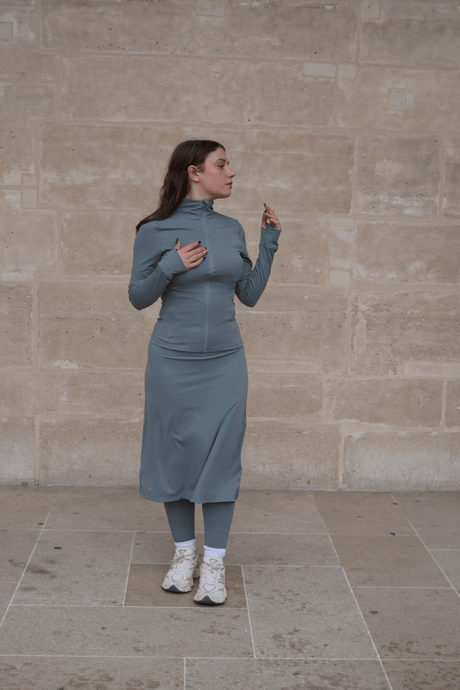 Modest Sport Skirt 27” with Integrated Legging - Sage Green - Leggings - Mizyana