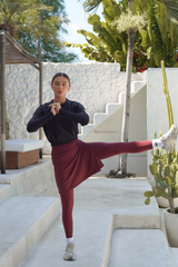 Modest Sport Skirt 18” with Integrated Legging 2.0 - Muted Wine