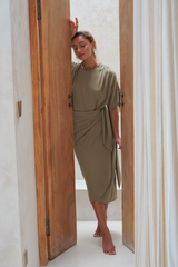 Mona Set with Ana Wrap Skirt - Olive