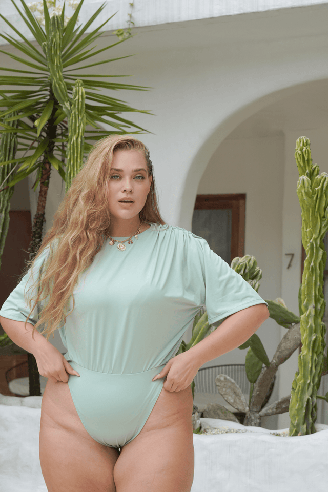 Mona Set with Ana Wrap Skirt - Lichen - Swim Set - Mizyana