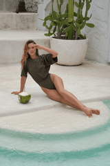 Mona Set with Ana Wrap Skirt - Military - Swim Set - Mizyana