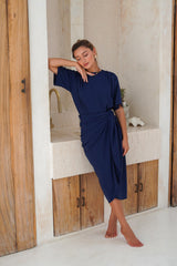 Mona Set with Ana Wrap Skirt - Navy - Swim Set - Mizyana
