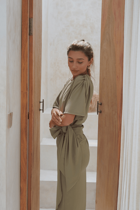 Mona Set with Ana Wrap Skirt - Olive - Swim Set - Mizyana
