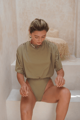Mona Set with Ana Wrap Skirt - Olive - Swim Set - Mizyana