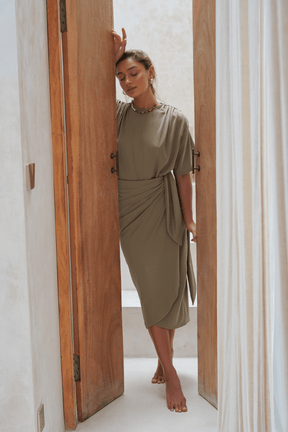 Mona Set with Ana Wrap Skirt - Olive - Swim Set - Mizyana