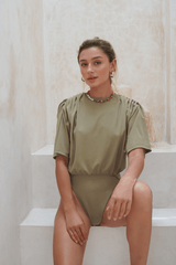 Mona Set with Ana Wrap Skirt - Olive - Swim Set - Mizyana